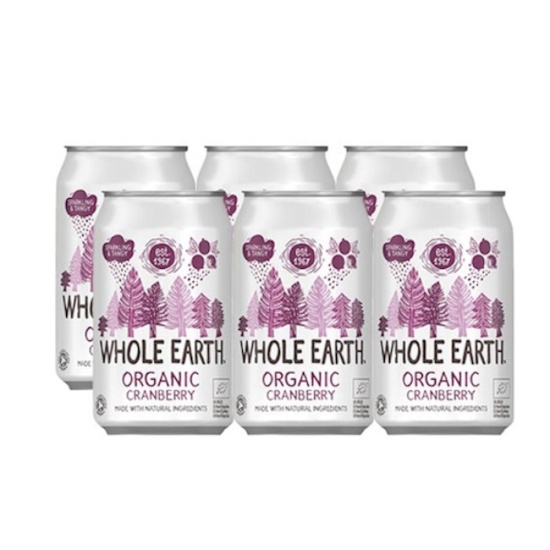 WHOLE EARTH SPARKLING CRANBERRY 6x330ml bio