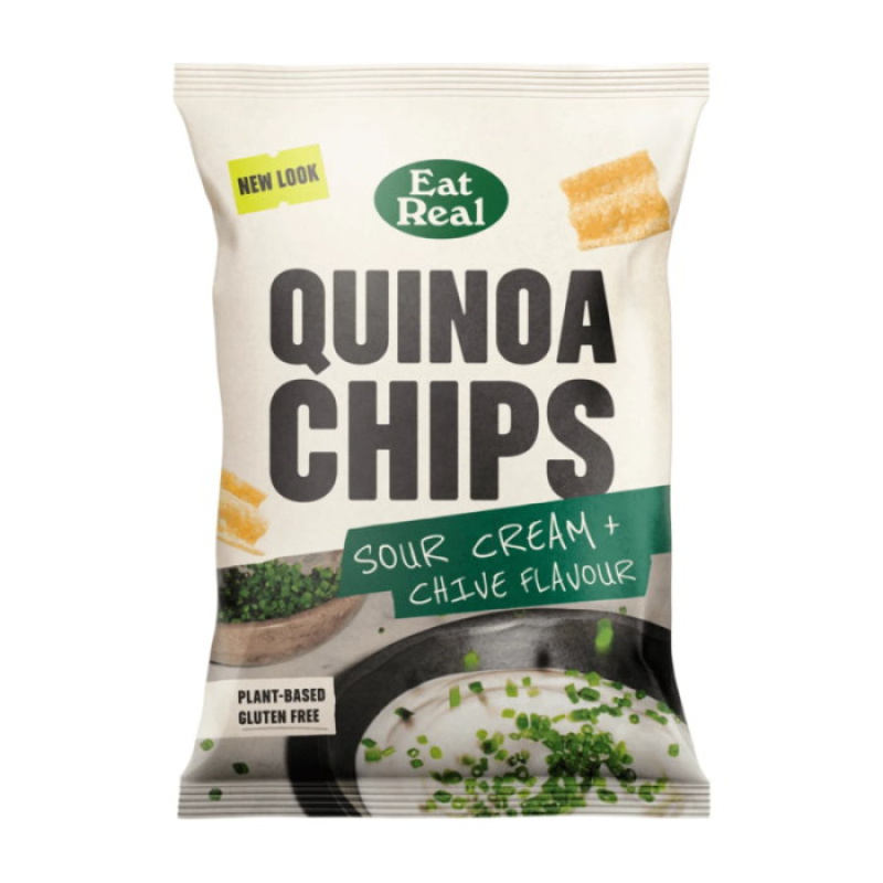 EAT REAL QUINOA CHIPS SOUR CREAM & CHIVE FLAVOUR 90gr