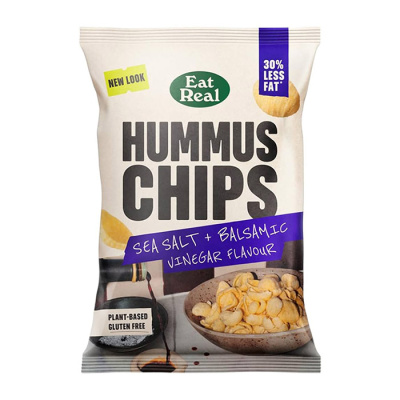 EAT REAL HUMMUS CHIPS SEA SALT & BALSAMIC VINEGAR FLAVOUR 110gr