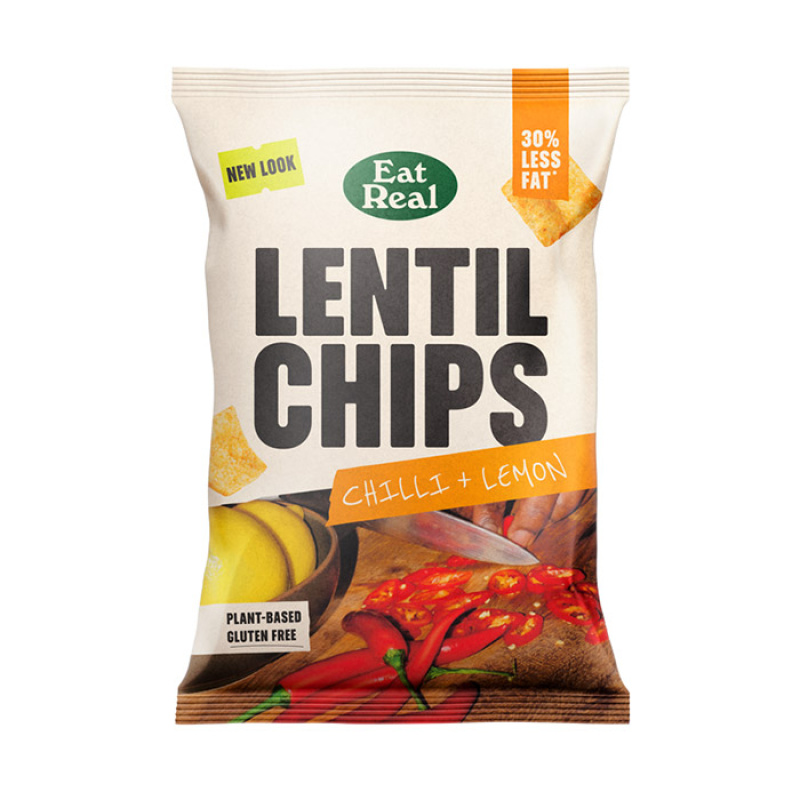 EAT REAL LENTIL CHIPS CHILLI & LEMON 95gr