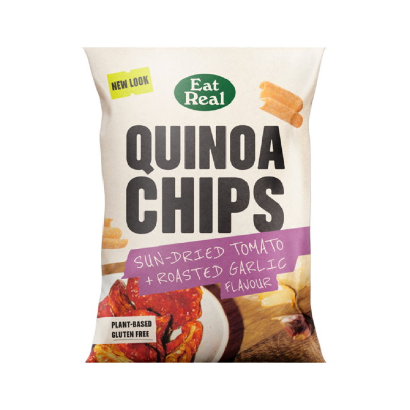 EAT REAL QUINOA CHIPS SUN-DRIED TOMATO & ROASTED GURLIC FLAVOUR 90gr