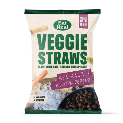 EAT REAL VEGGIE STRAWS SEA SALT & BLACK PEPPER 110gr