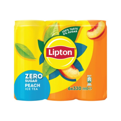 LIPTON ZERO SUGAR PEACH GREEN ICE TEA CAN 330ml 6pcs