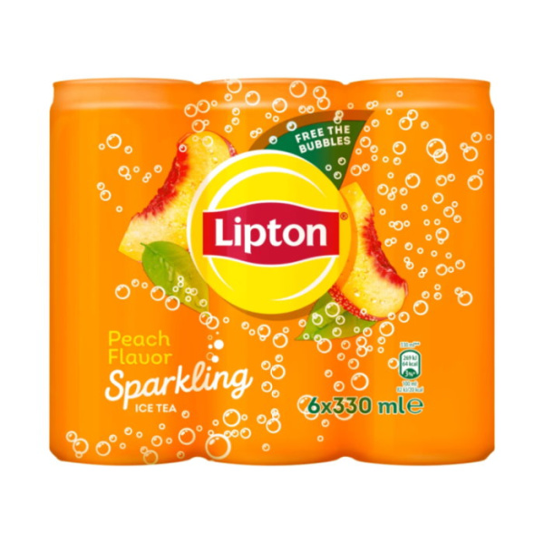 LIPTON ICE TEA SPARKLING PEACH FLAVOR CAN 330ml 6pcs