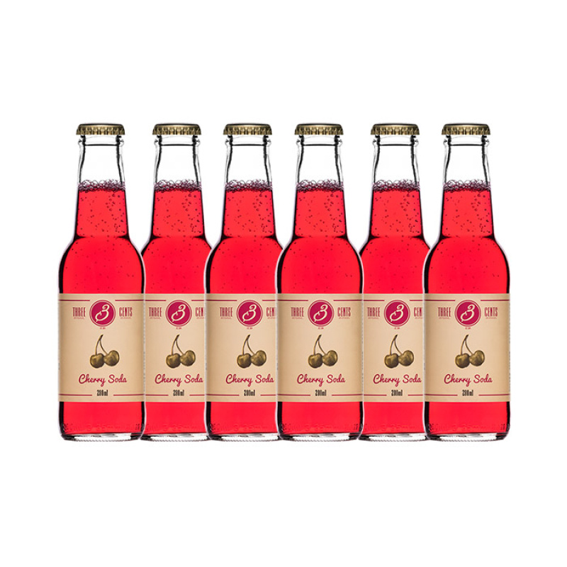 THREE CENTS CHERRY SODA 6x200ml