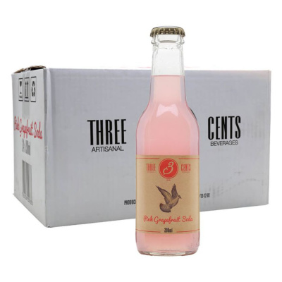 THREE CENTS PINK GRAPEFRUIT SODA 24x200ml