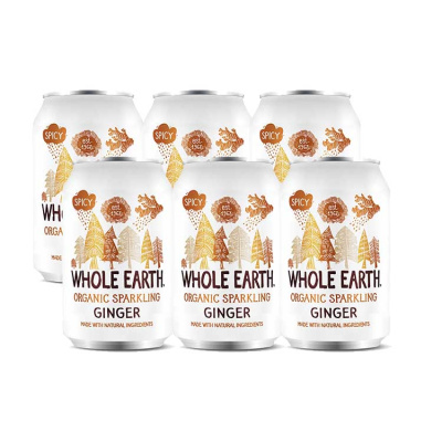 WHOLE EARTH Ανθρακούχο Ποτό Τζίντζερ 6x330ml bio