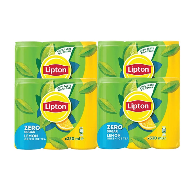 LIPTON ZERO SUGAR LEMON GREEN ICE TEA CAN 330ml 24pcs