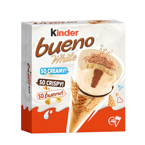 KINDER BUENO WHITE MINI CONES ICE CREAMS 4x62gr