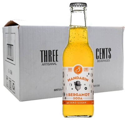 THREE CENTS ZERO MANDARIN & BERGAMONT SODA ZERO 24x200ml