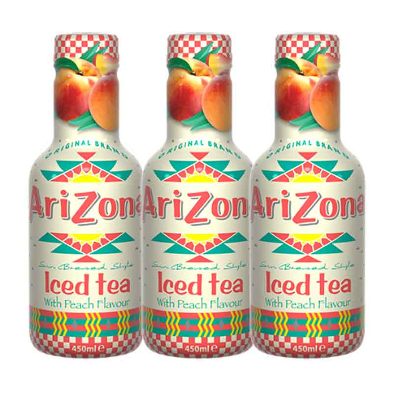 ARIZONA ICED TEA WITH PEACH FLAVOUR 450ml 3pcs