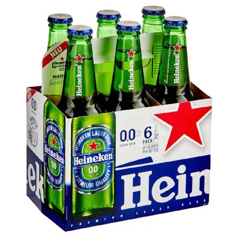 HEINEKEN ALCOHOL FREE BEER lAGER BOTTLE 330ml 6pcs