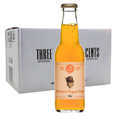 THREE CENTS MANDARIN & BERGAMOT SODA 24x200ml