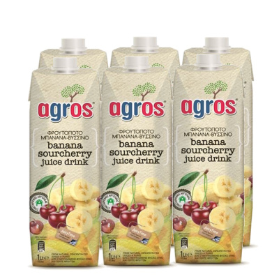 AGROS BANANA - SOURCHERRY JUICE DRINK 1lt 6pcs