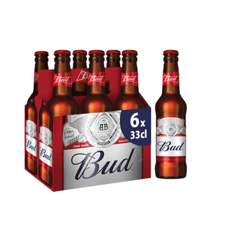 BUD BEER BOTTLE 330ml 6pcs