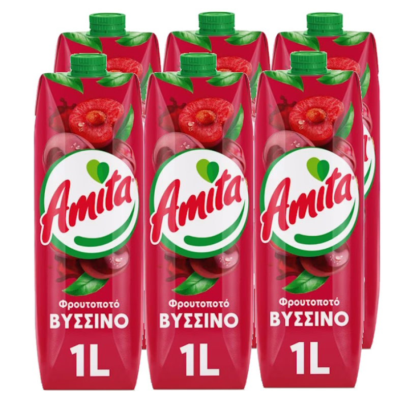 AMITA SOUR CHERRY JUICE DRINK 1lt 6pcs