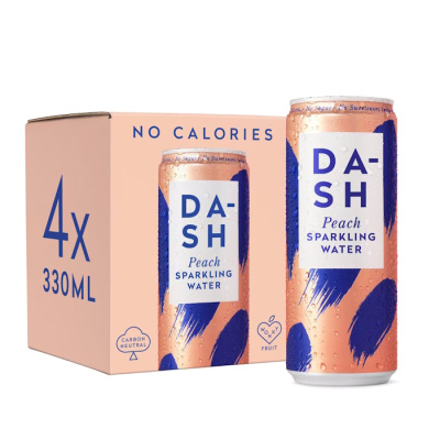 DASH PEACH SPARKLING WATER 330ml 4pcs