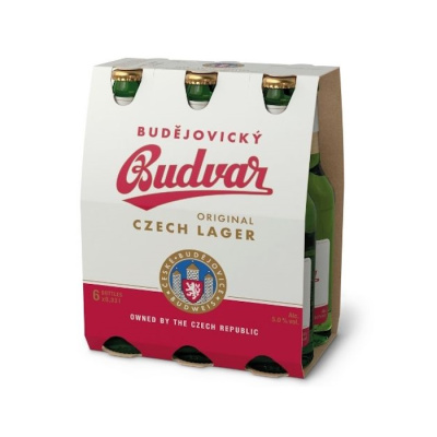 BUDWEISER BUDVAR BEER BOTTLE 5%VOL 6x330ml