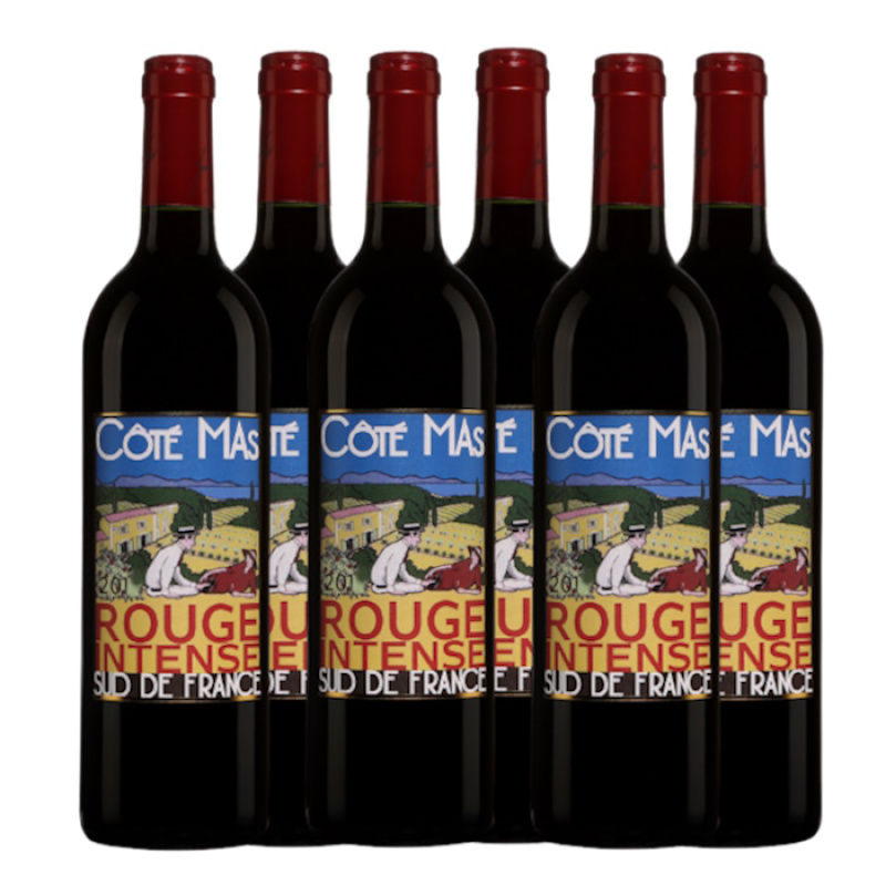 COTE MAS ROUGE INTENSE SUD DE FRANCE RED WINE 13.5%VOL 750ml 6pcs