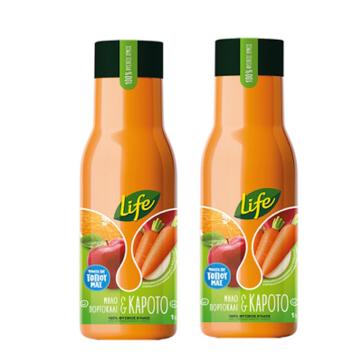 LIFE 100% NATURAL JUICE APPLE-ORANGE-CARROT 1lt 2pcs