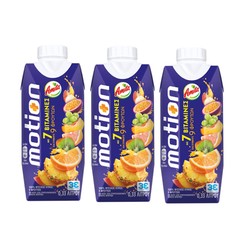 AMITA MOTION NATURAL JUICE 9 FRUITS 330ml 3pcs