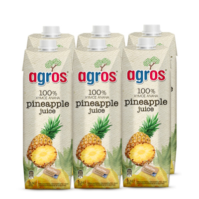 AGROS NATURAL PINEAPPLE JUICE 1lt 6pcs