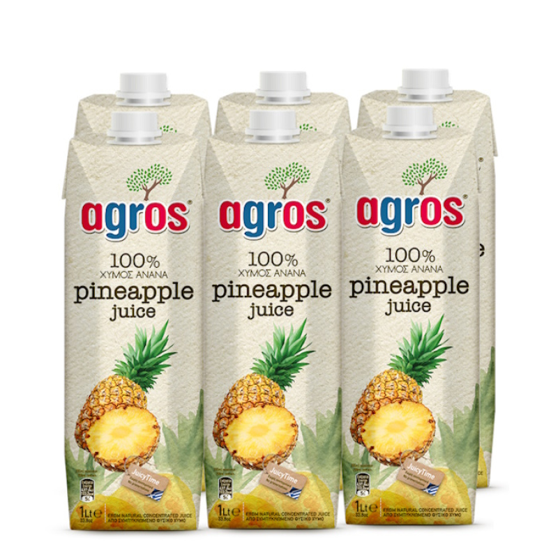 AGROS NATURAL PINEAPPLE JUICE 1lt 6pcs