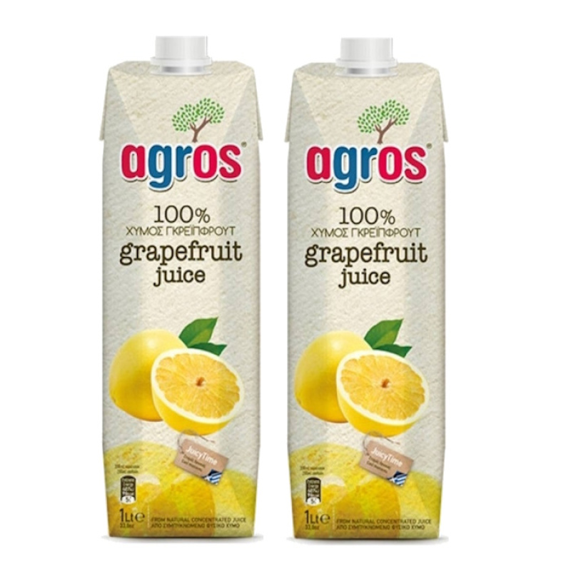 AGROS NATURAL GRAPEFRUIT JUICE 1lt 2pcs