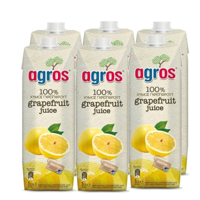 AGROS NATURAL GRAPEFRUIT JUICE 1lt 6pcs