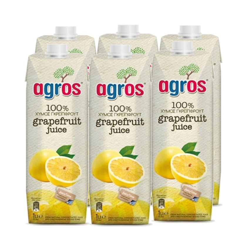 AGROS NATURAL GRAPEFRUIT JUICE 1lt 6pcs