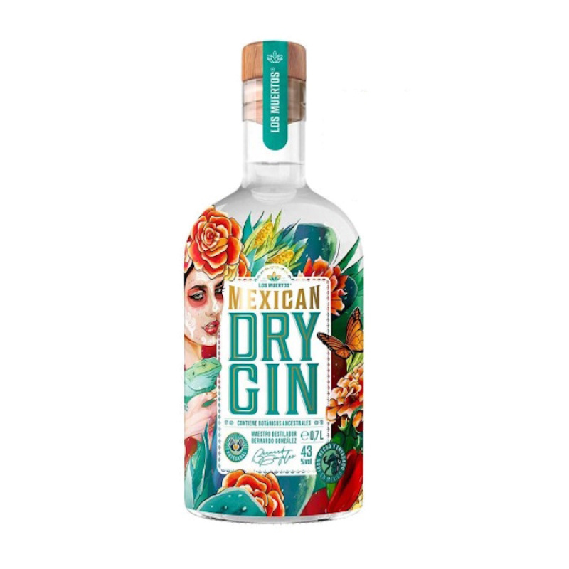 LOS MUERTOS MEXICAN DRY GIN 43%vol 700ml