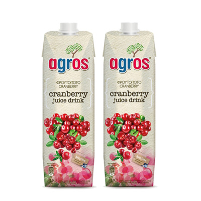 AGROS CRANBERRY JUICE DRINK 1lt 2pcs