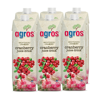 AGROS CRANBERRY JUICE DRINK 1lt 6pcs