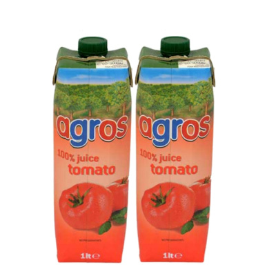 AGROS NATURAL TOMATO JUICE 1lt 2pcs