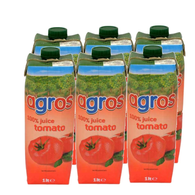 AGROS NATURAL TOMATO JUICE 1lt 6pcs