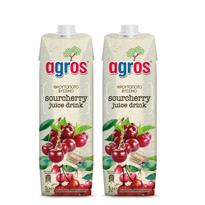 AGROS SOURCHERRY JUICE DRINK 1lt 2pcs