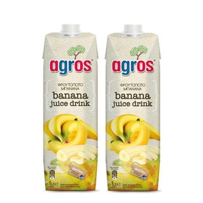 AGROS JUICE DRINK BANANA 1lt 2pcs