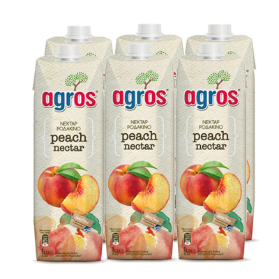 AGROS NECTAR PEACH 1lt 6pcs