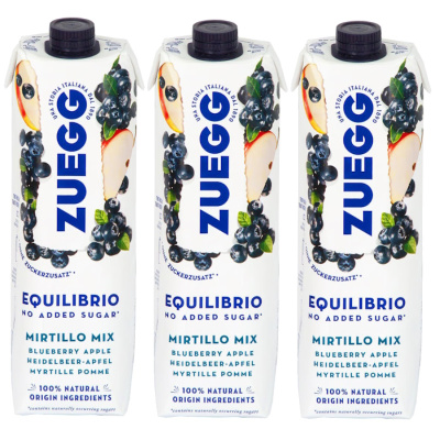 ZUEGG INTENSO APPLE & BLUEBERRIS JUICE NO ADDED SUGAR 1lt 3pcs