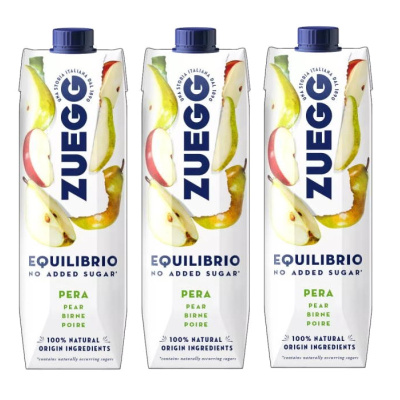 ZUEGG EQUILIBRIO PEAR & APPLE JUICE NO ADDED SUGAR 1lt 3pcs