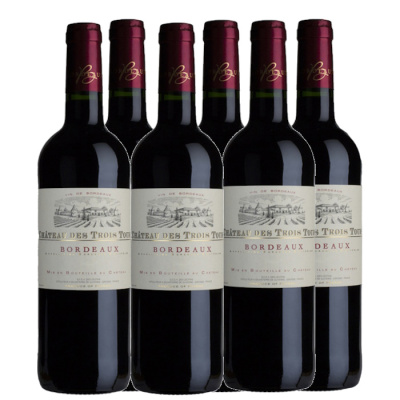 CHATEAU DES TROIS TOURS BORDEAUX 13%VOL. 750ml 6pcs