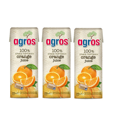 AGROS NATURAL JUICE ORANGE 3x250ml