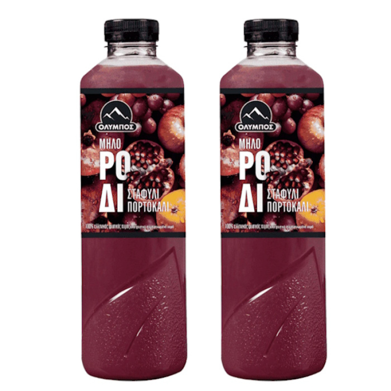 OLYMPOS NATURAL JUICE APPLE - POMEGRANATE - GRAPE - ORANGE 1lt 2pcs