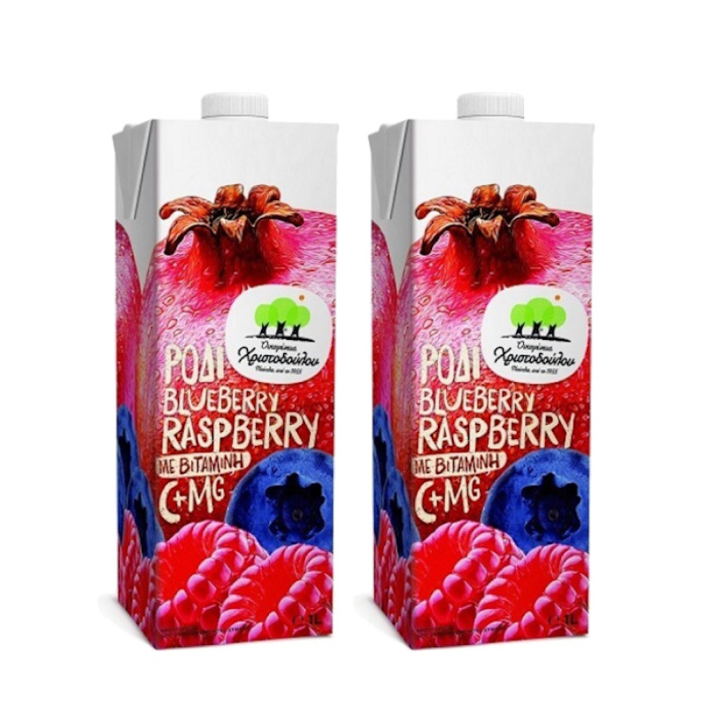 OIKOGENIA CHRISTODOULOU POMEGRANATE BLUEBERRY RASPBERRY 1lt 2pcs