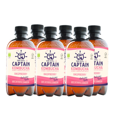 THE GUTSY CAPTAIN KOMBUCHA GREEN TEA WITH RASPBERRY 400ml bio 6pcs