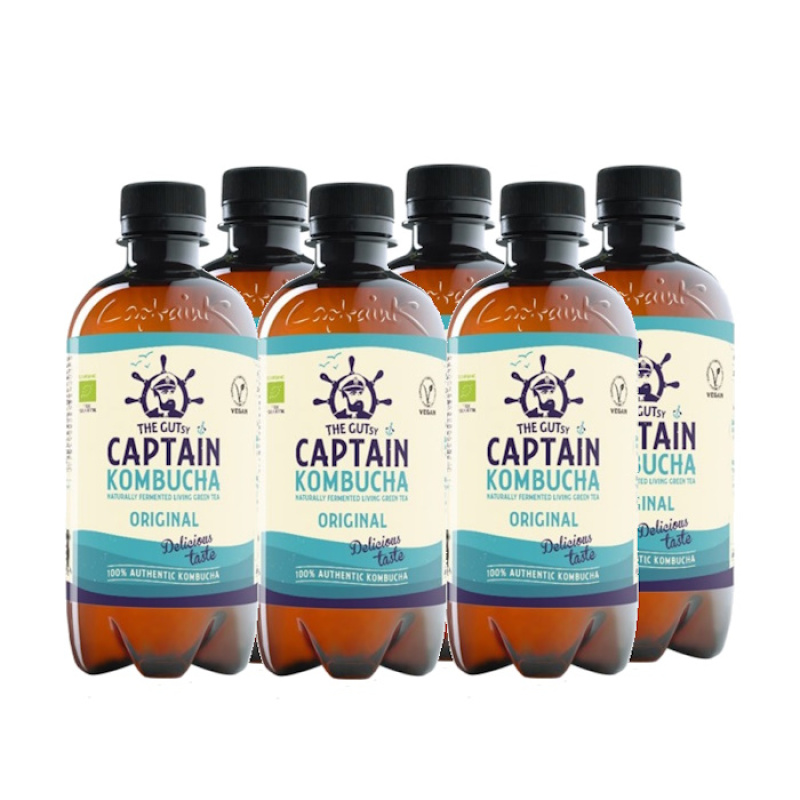 THE GUTSY CAPTAIN KOMBUCHA ORIGINAL GREEN TEA 400ml bio 6pcs