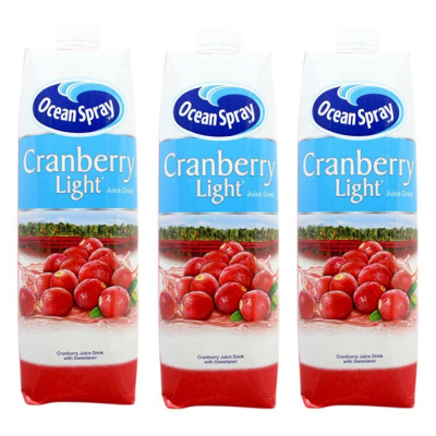 OCEAN SPRAY LIGHT CRANBERRY JUICE 1lt 3pcs