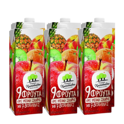 OIKOGENIA CHRISTODOULOU 9 FRUITS 7 VITAMINS 1lt 6pcs