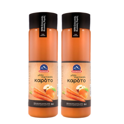 OLYMPOS NATURAL JUICE APPLE - ORANGE - CARROT 1lt 2pcs