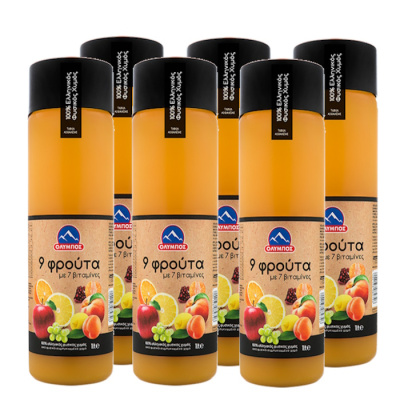 OLYMPOS NATURAL JUICE 9 FRUITS 1lt 6pcs